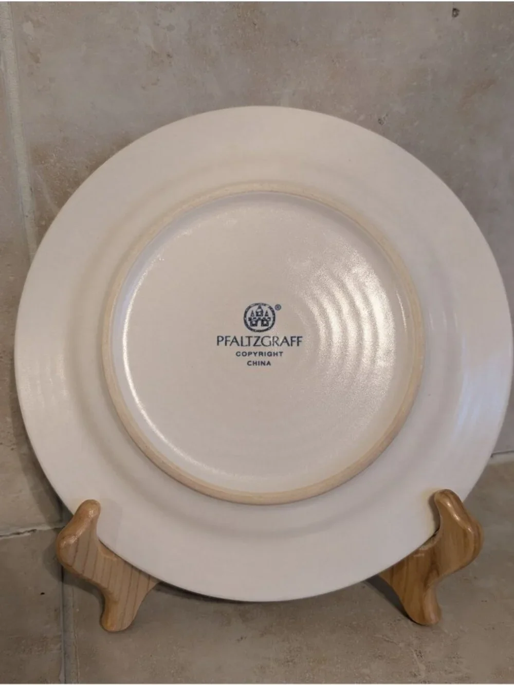 Set of 2 Vintage Pfaltzgraff Villa Flora Salad Plates Stoneware Blue Leaf 90s